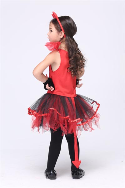 F68029 Girls Devil Tutu Dancing Halloween Costume